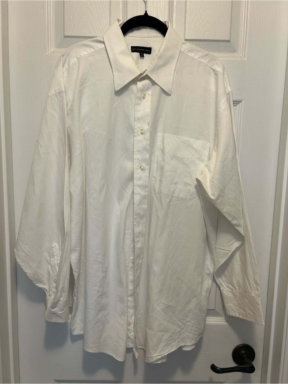 Hart Schaffner Marx White Long-Sleeve Dress Shirt